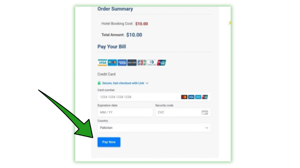 hotel booking form step 4